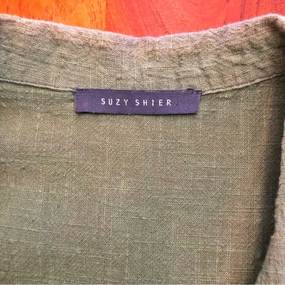 SUZY SHIER Mint Green Shirt Button Down Belted A Line Sleeveless Midi Dress. - Picture 3 of 9